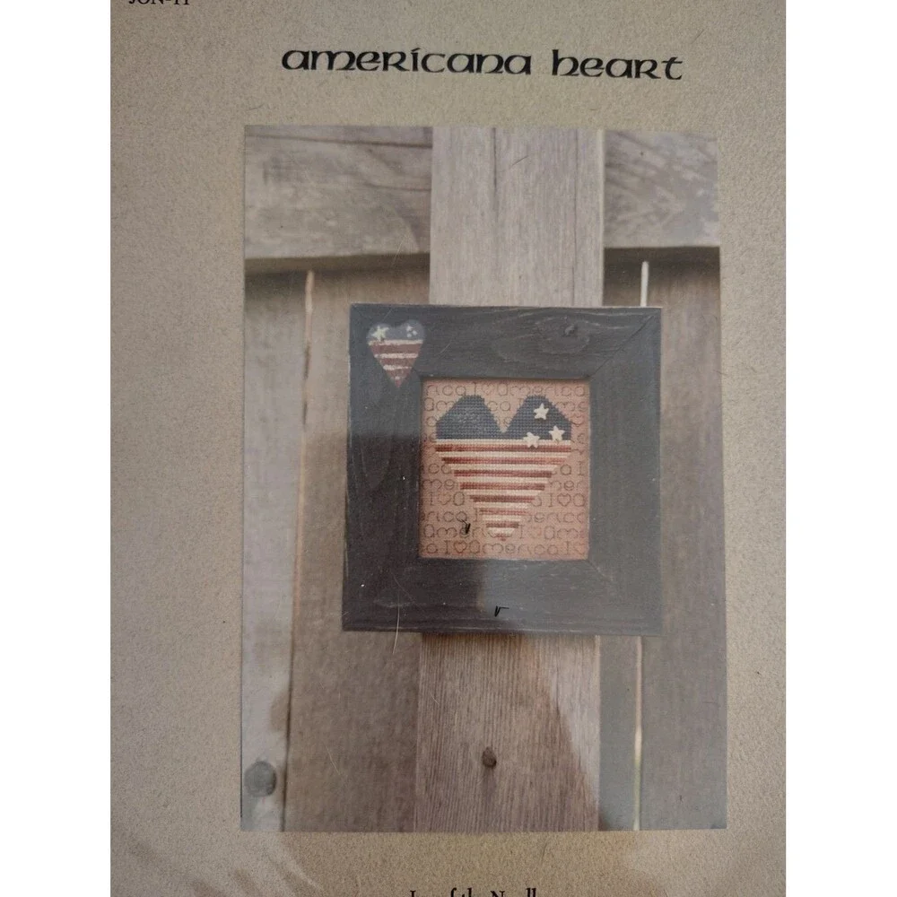 Joy of the Needle AMERICANA HEART Cross Stitch Pattern Chart JON-11 Primitive...